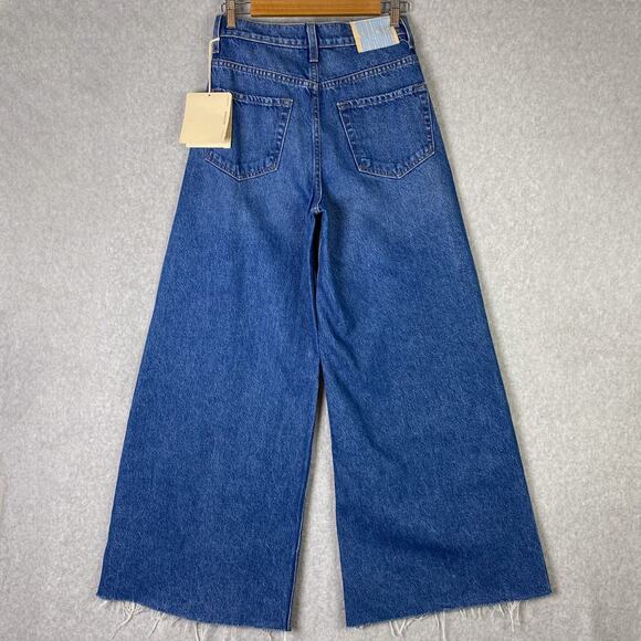 Mother Jeans Women's Size 27 Snacks The Lunch Line Sneak Fray in Yummy Wide Leg - Picture 6 of 12